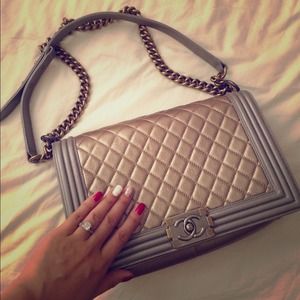 🚫SOLD🚫Authentic Chanel Boy Bag Metallic Calfskin
