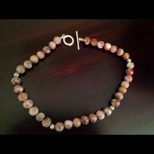 Jasper stone toggle necklace