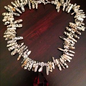 Jasper sticks necklace w/ acrylic pendant