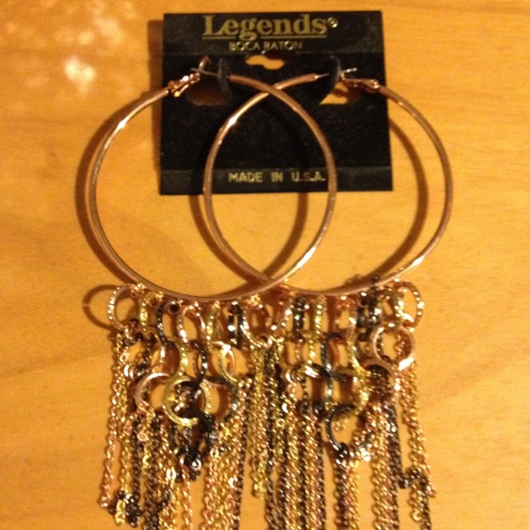 Gold and black accent earrings.