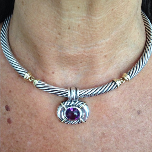 authentic David Yurman amethyst pendant choker