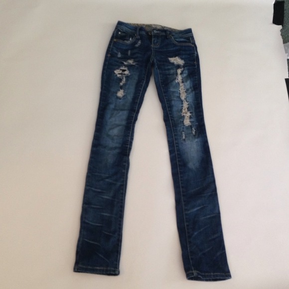 Ripped Dark Wash Skinny Jeans