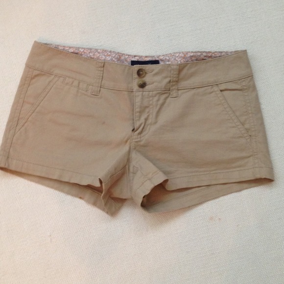 AEO Twill Khaki Shorts