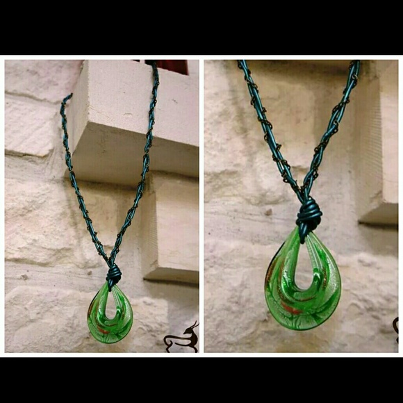 Murano Style Teardrop Necklace!