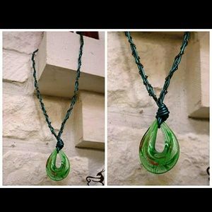 Murano Style Teardrop Necklace!