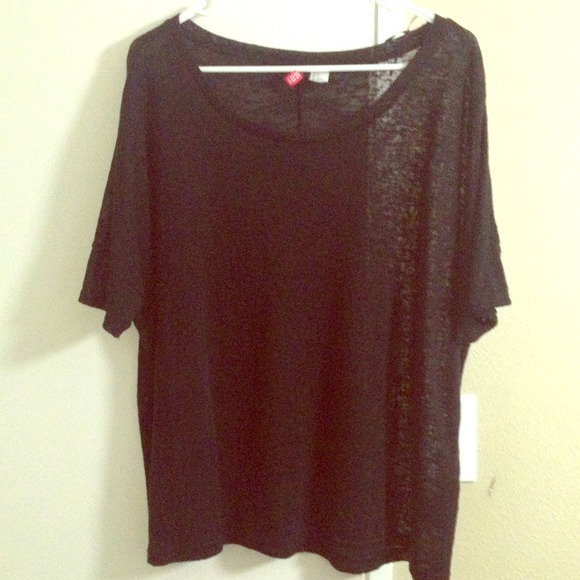 Essential Black Sheer Oversized Top - H&M