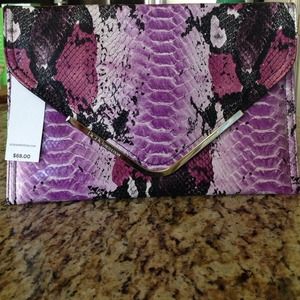 Purple Snakeskin Clutch