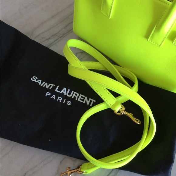 SOLD NEW Saint Laurent Sac du Jour Neon Tote - Picture 3 of 4