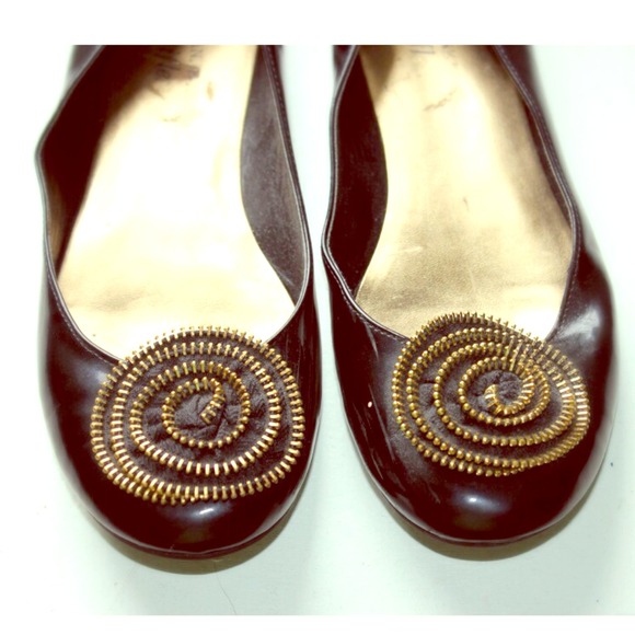 Black flats with zipper detail