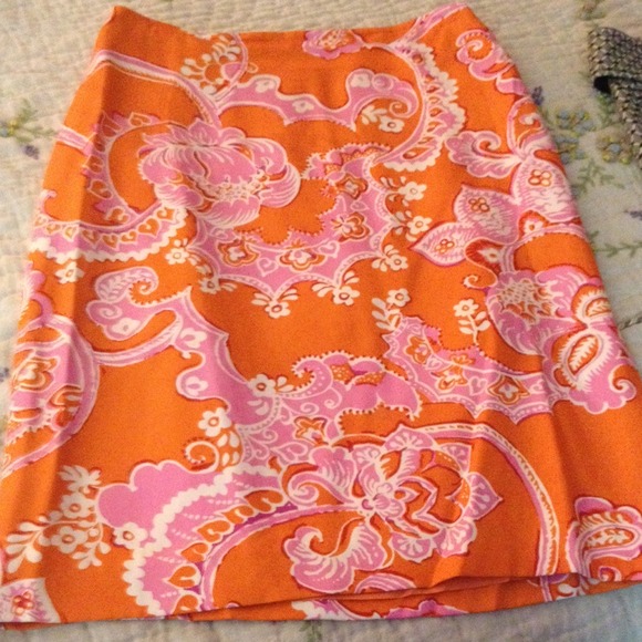 Ann Taylor 8p orange & pink skirt