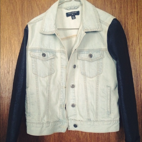 Denim leather jacket