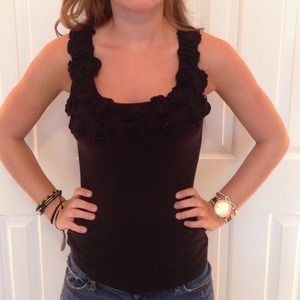 Black Rose detailed Tank Top.