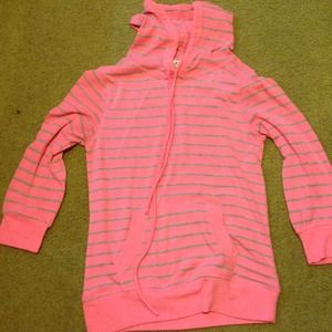 💖Neon Pink Striped Long Sleeve Hoodie💖