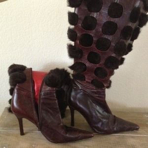 Rabbit fur boots