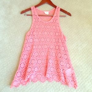 Super Cute Coral Crochet Tank
