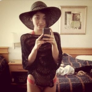 Black Macrame Knit Batwing Coverup from Nasty Gal