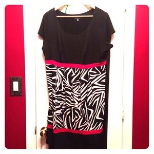 Enfocus Women zebra stripe and red dress