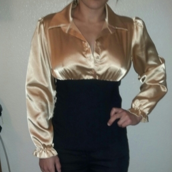Gold and Black fitted shirt.