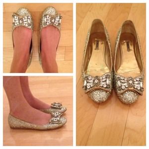 Miu Miu crystal bow ballet flats