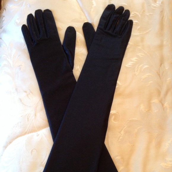 Black evening gloves