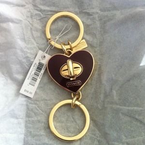 Brand new Coach heart keychain, NWT
