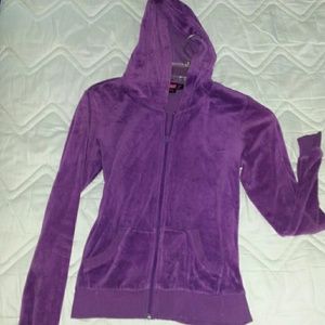 Purple sweater - thin & soft material like, velvet