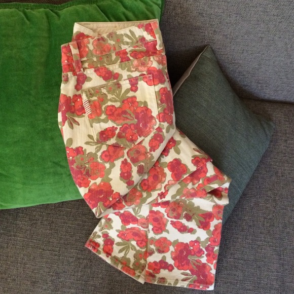 PAIGE Denim - Paige floral-printed skinny cropped jeans, size 28