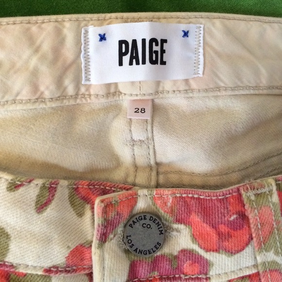 Paige floral-printed skinny cropped jeans, size 28 - Picture 2 of 4