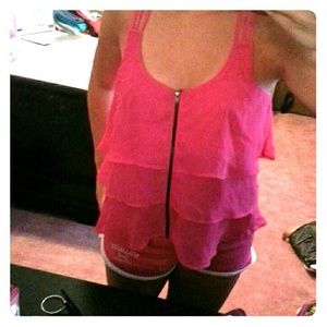Zipper Front Tiered Tank
