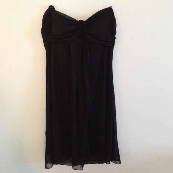 Black chiffon dress with halter strap (not shown)