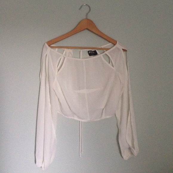 Nasty gal white crop top Bohemian small