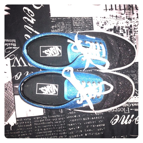 blue sparkly vans