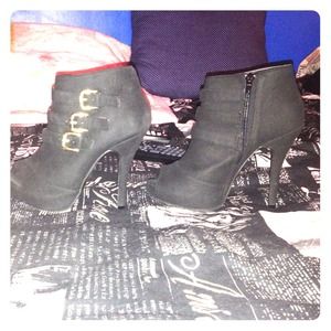 Black Heels with Buckles on side