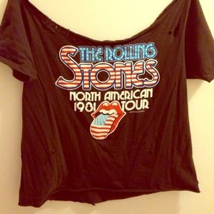 Distressed/Ripped/Holey Rolling Stones Top