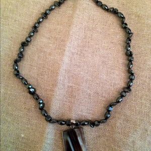 Hematite toggle necklace