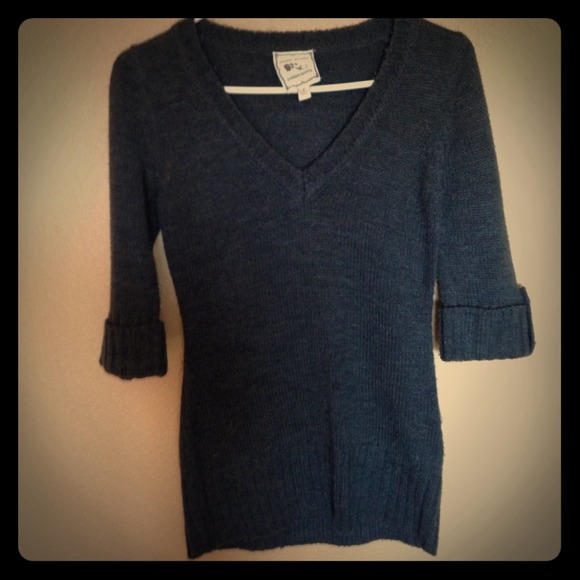 Dark Grey V Neck Sweater