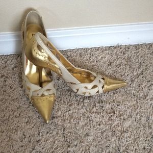 Beautiful gold and cream stiletto heels