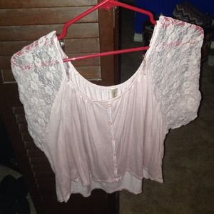 Lace High Low Shirt