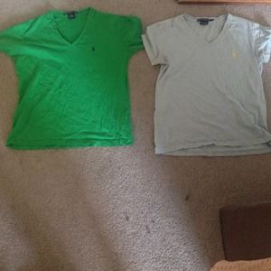 Ralph Lauren sport polo v-necks (green & blue)
