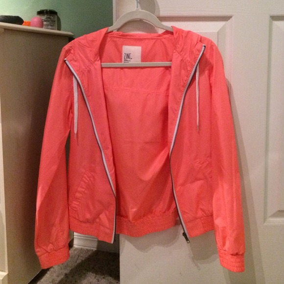 Neon peachy pink windbreaker