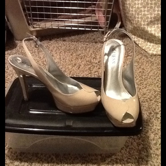 Guess sling back peep toe