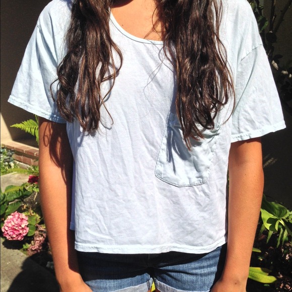 Light blue American Apparel Crop Top