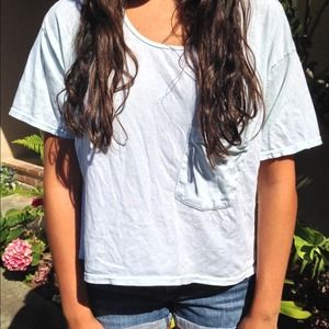 Light blue American Apparel Crop Top