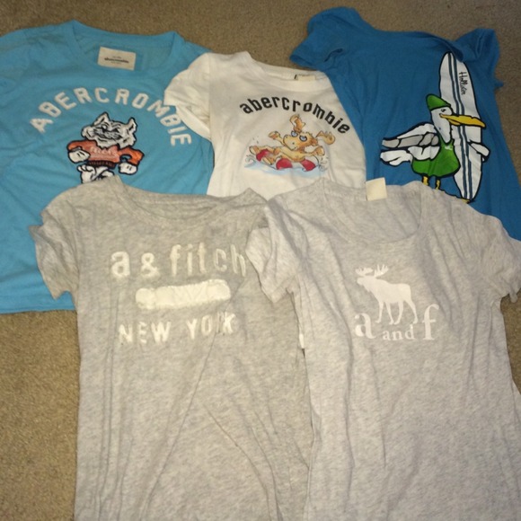 White Abercrombie and blue hollister shirt