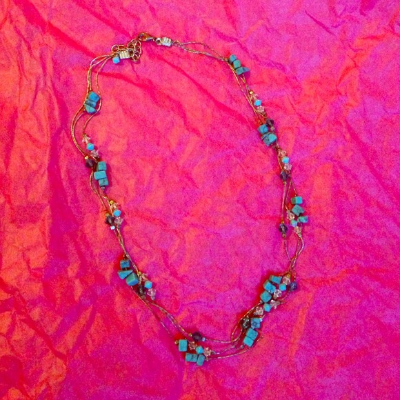 Layered blue necklace