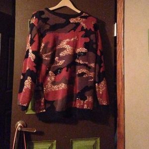 Vintage fall colors glittery sweater