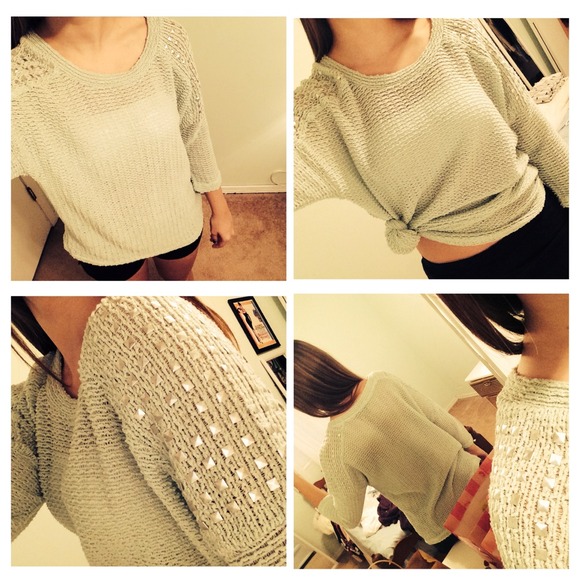 Forever 21 Mint Studded Sweater
