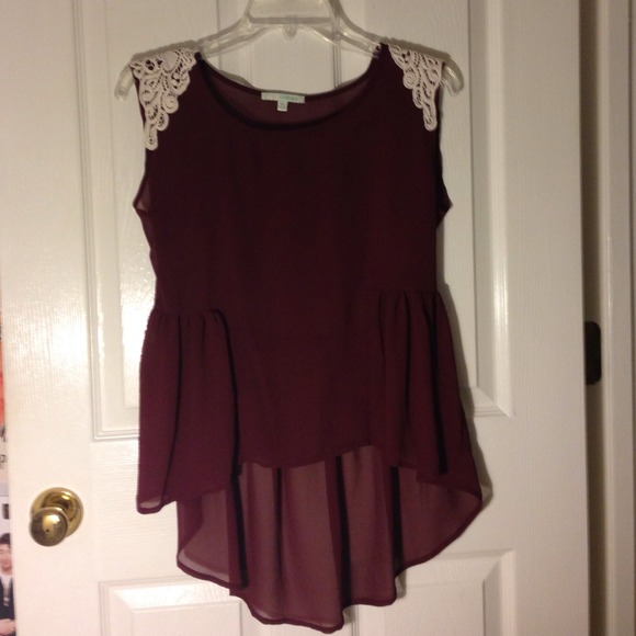 Maroon peplum top