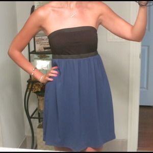 Kensie strapless navy and black dress