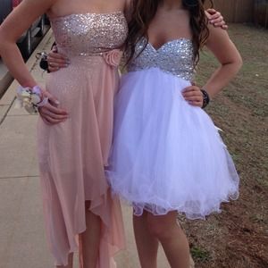 Strapless White Prom/Homecoming Dress